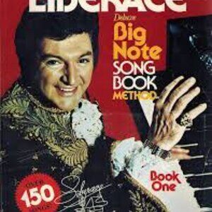 Vintage 70's Liberace Big Note Song Book Music Legend Piano, Organ, & Guitar